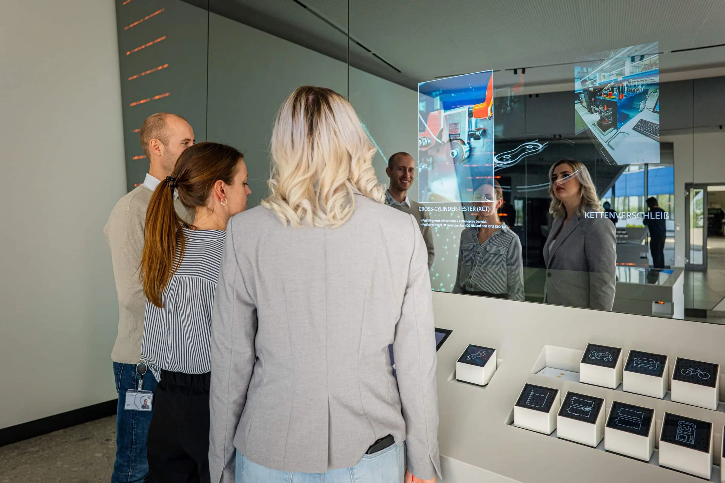 Exhibit analysis station in the Dr. Wack showroom near Ingolstadt