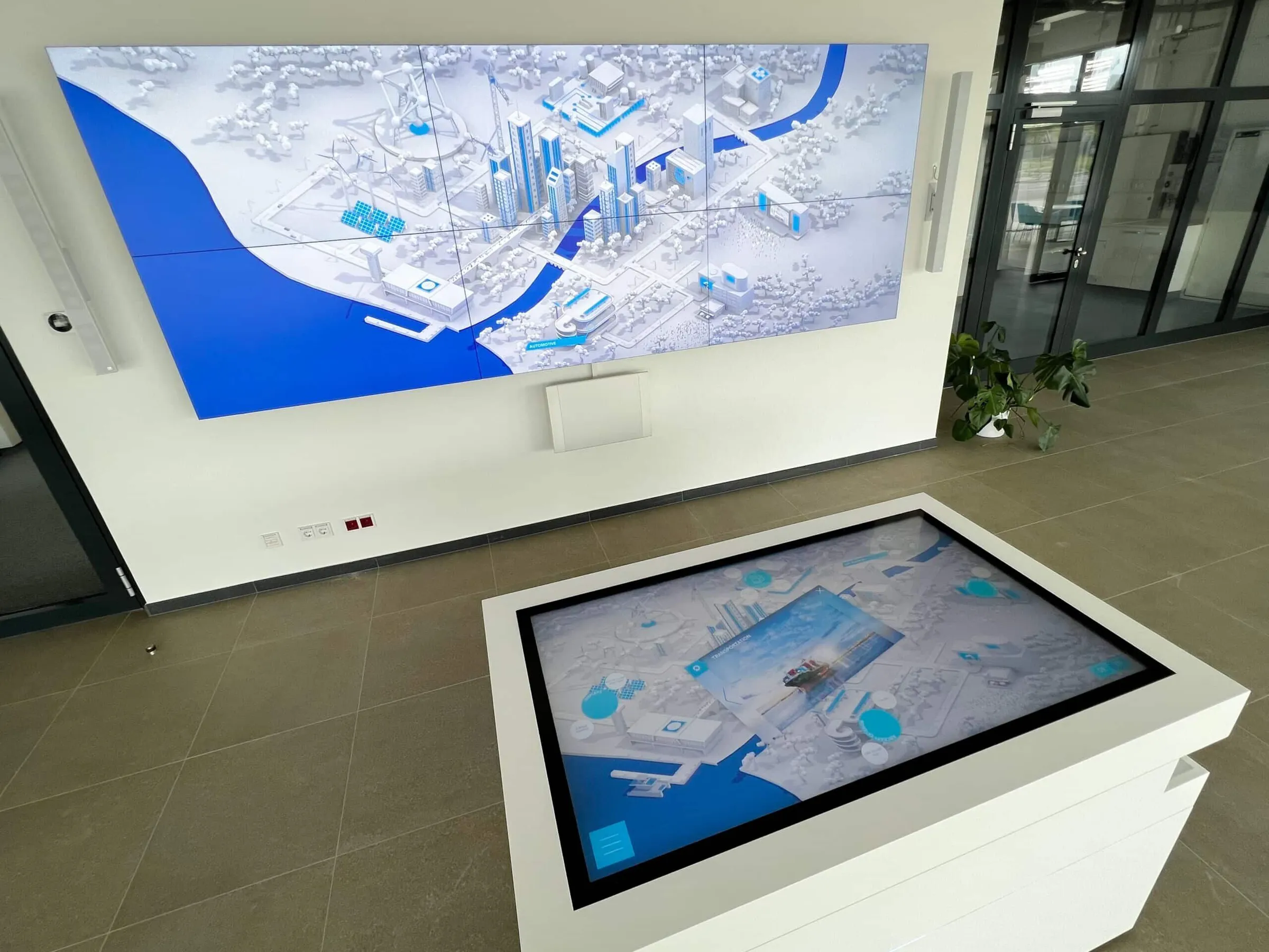 Multitouch software for B2B presentations in Daikin's corporate showroom