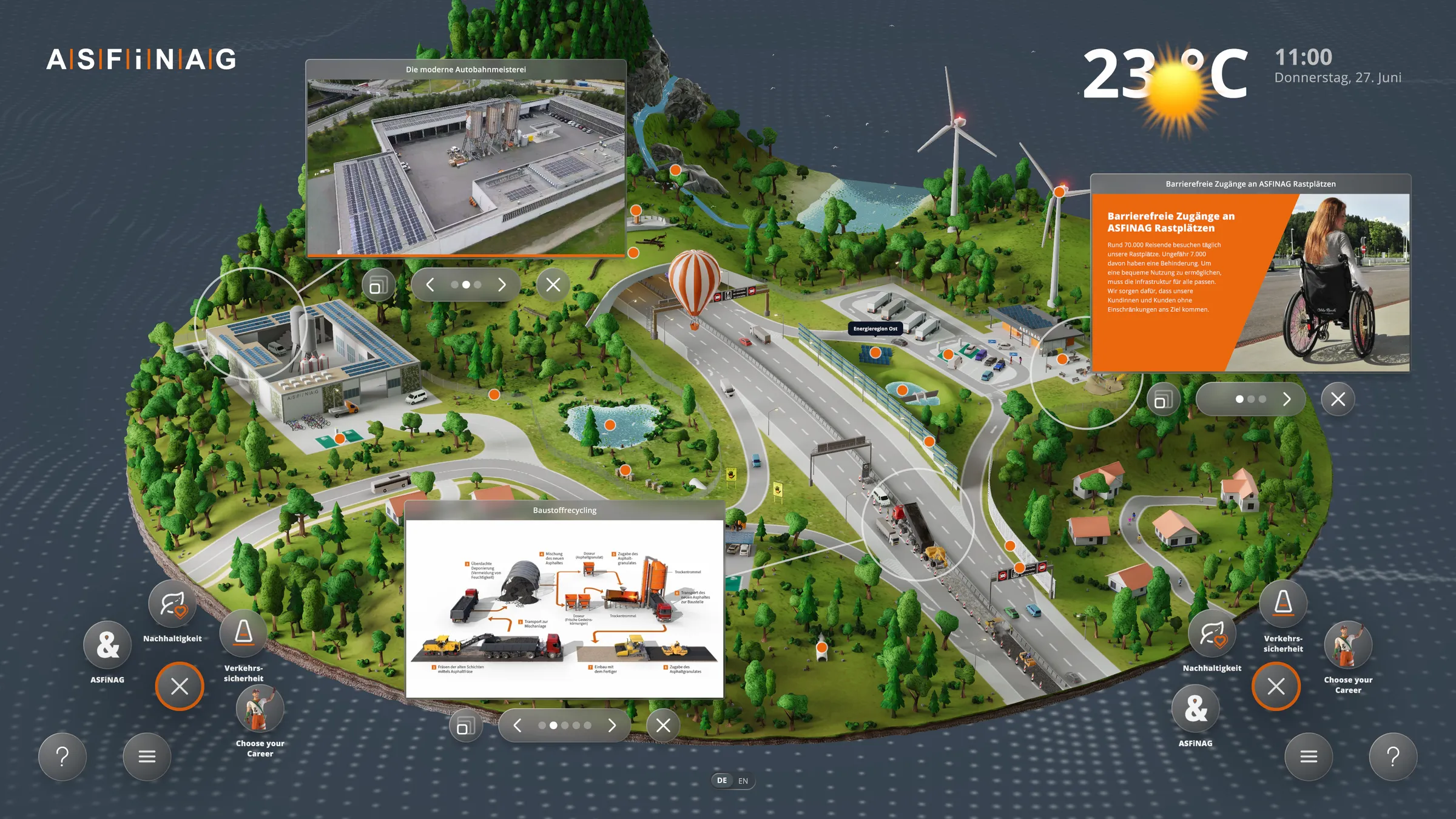 Custom Multitouch Software Development by Garamantis for ASFINAG