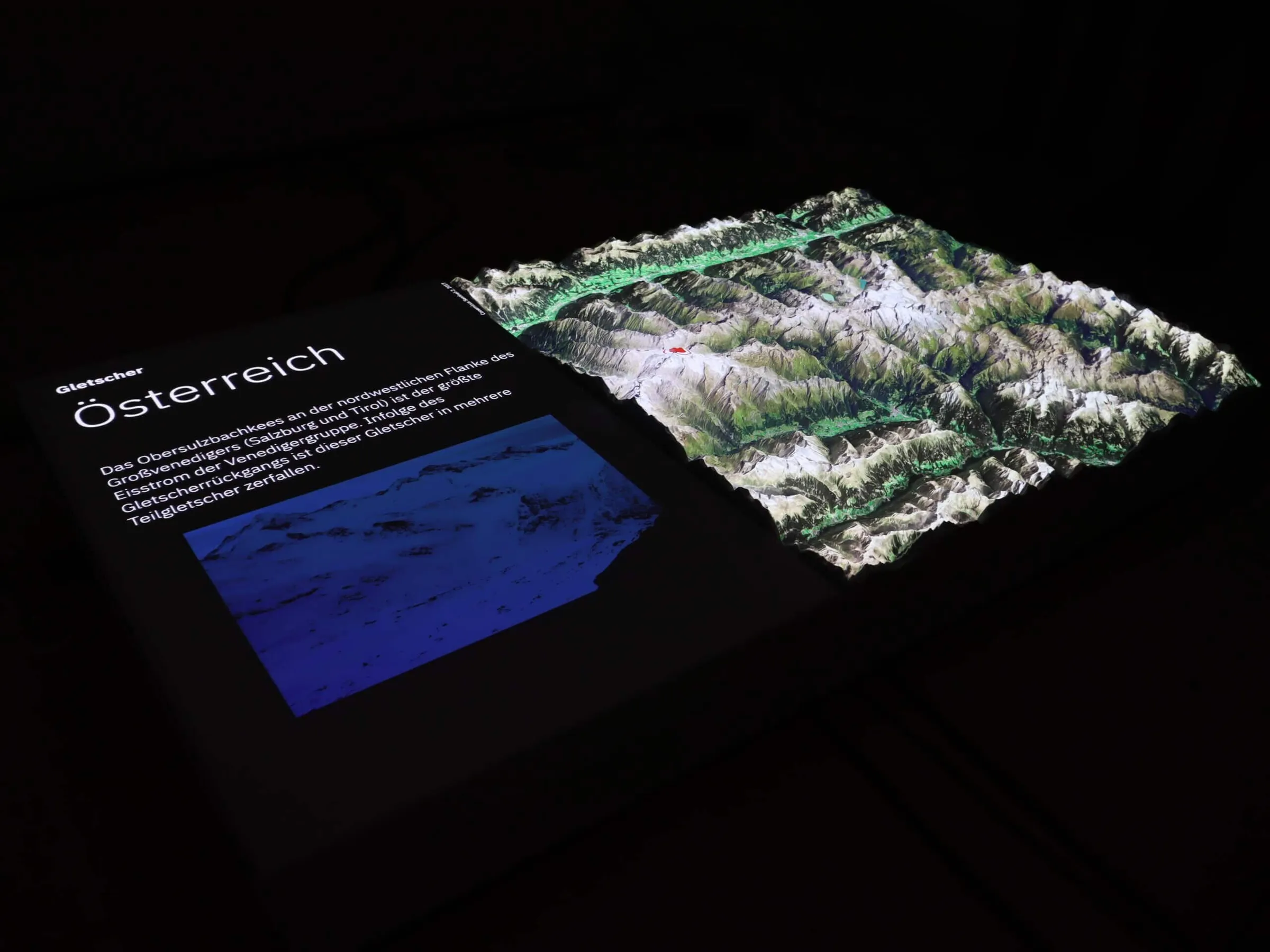 interactive station shows melting glaciers