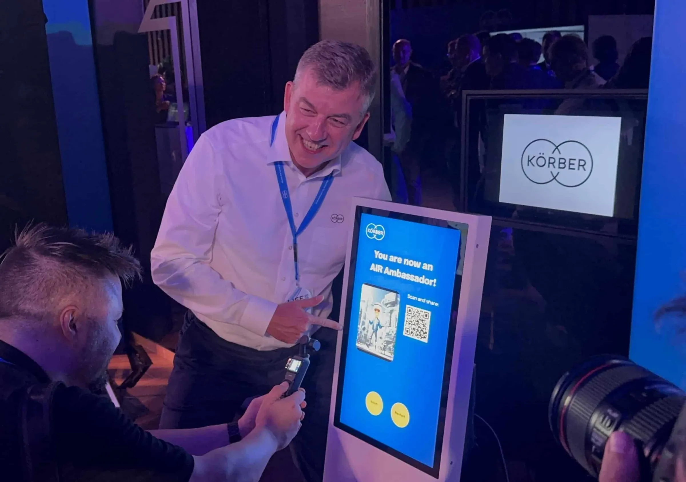 AI Avatar Generator prints personalized badges at management meeting