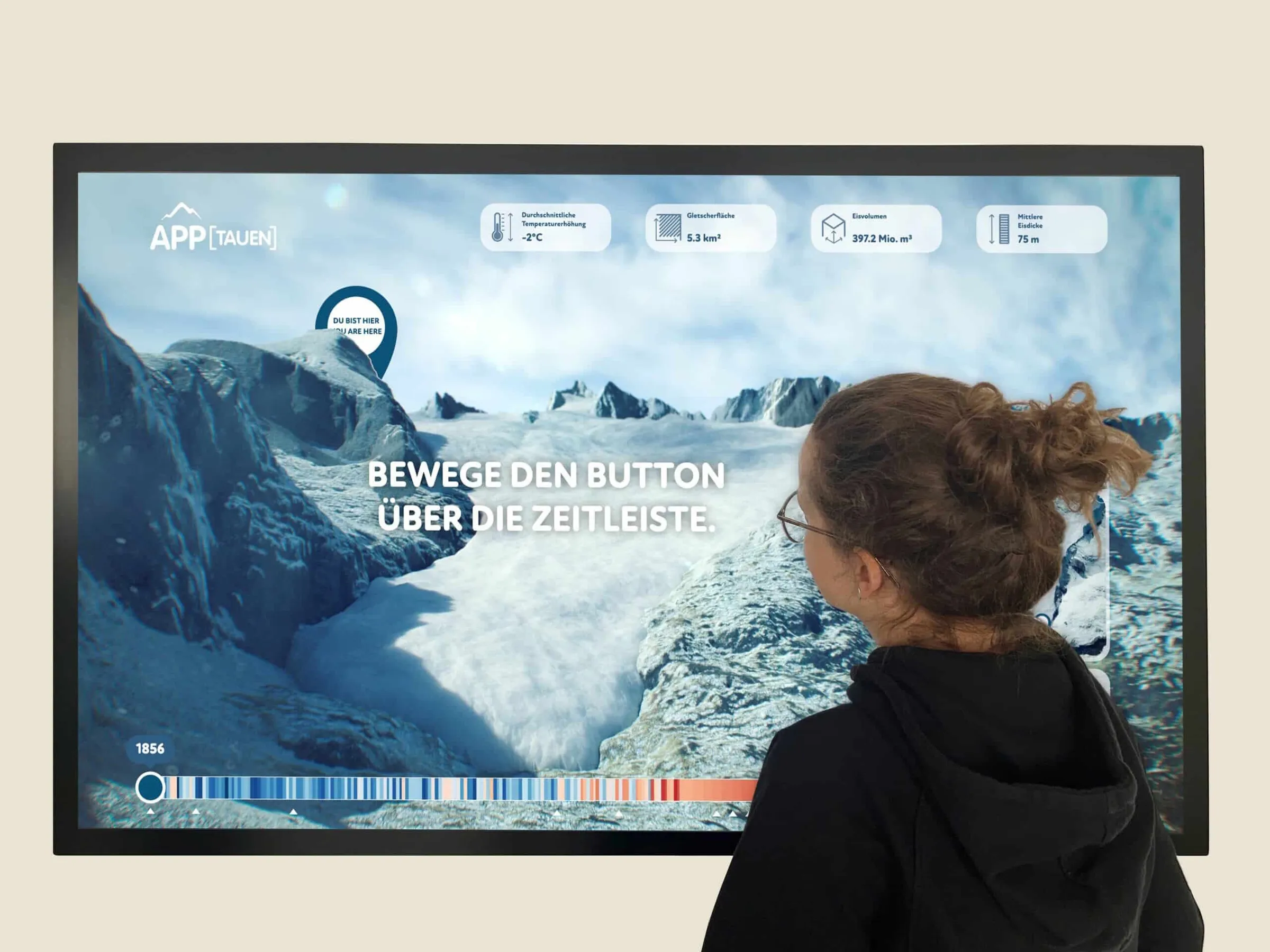 Multi-touch software – interactive knowledge transfer at the melting glacier