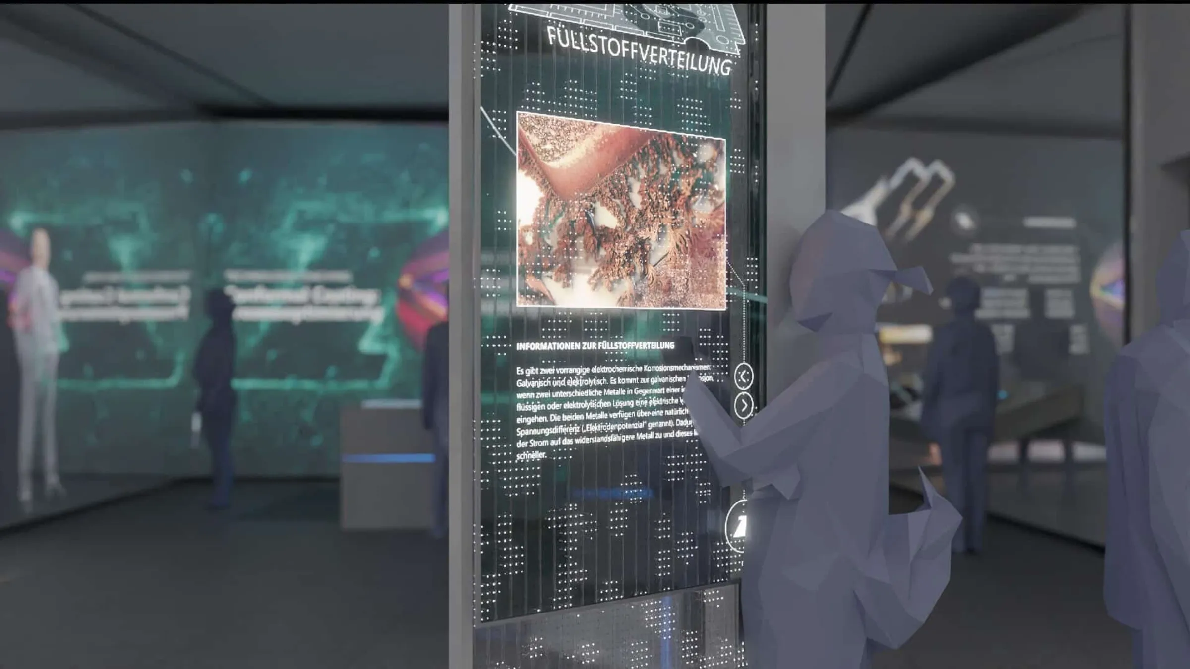 Concept for immersive corporate showroom – rendering of the user experience